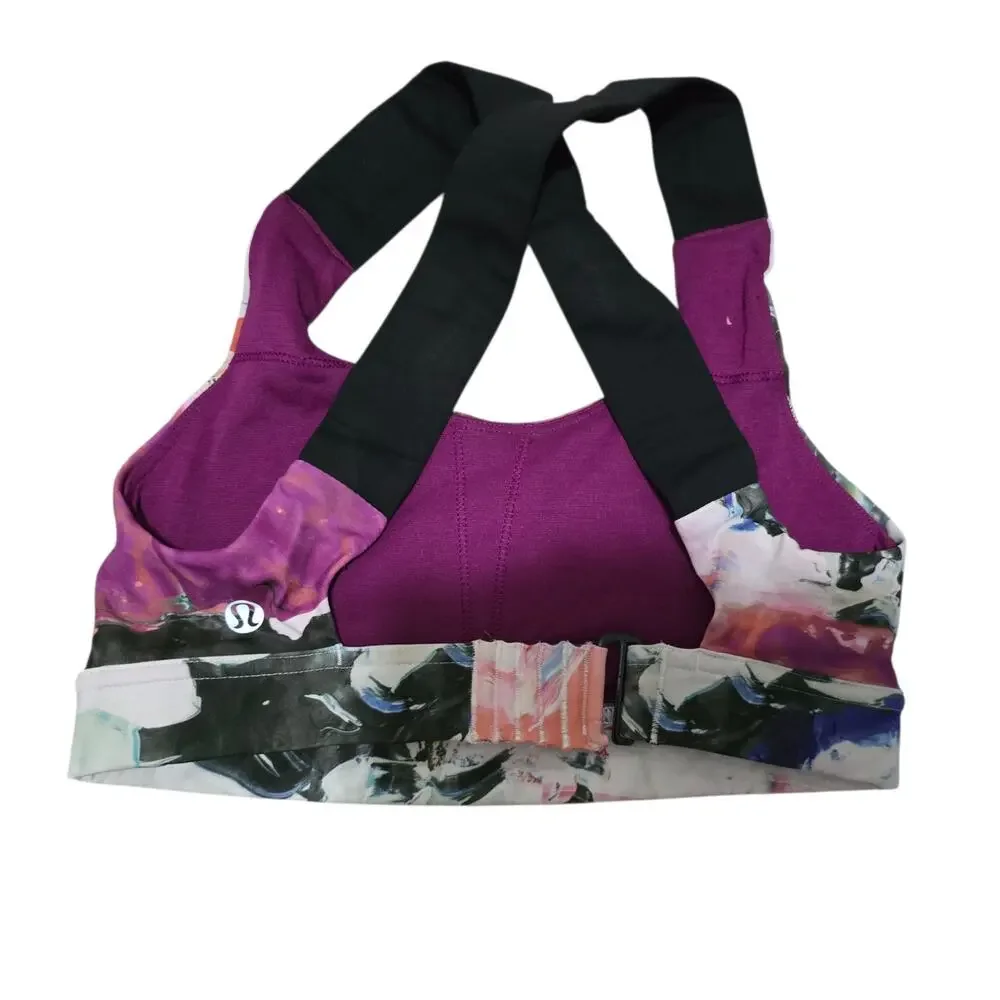 Lululemon All Sport Bra Adjustable Luxtreme Pigment Wave Multi Black Sz 2 XS